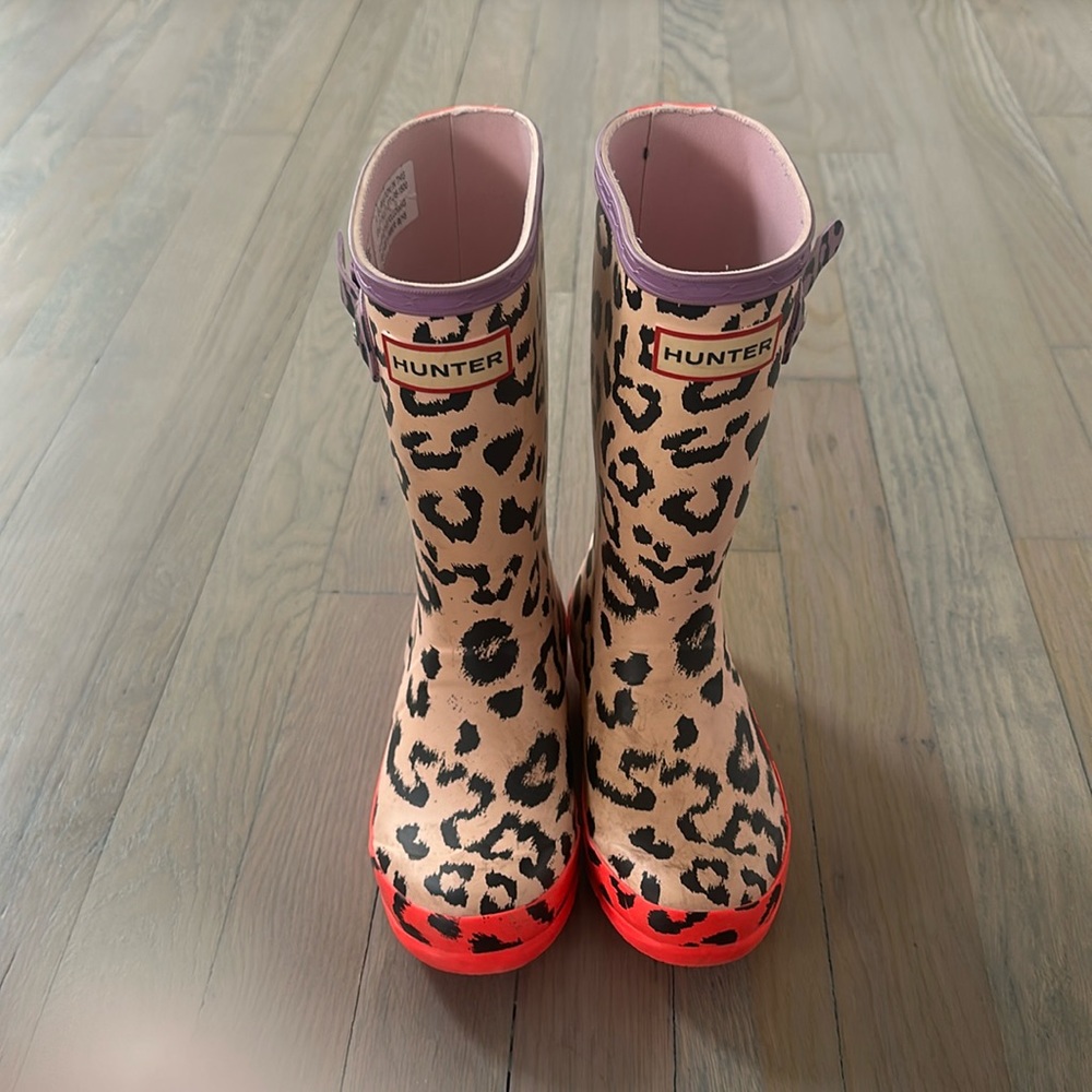 Girls Hunter Cheetah Boots Size 12